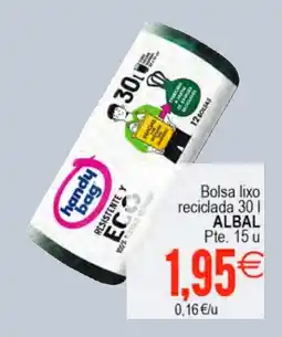 Supermercados Aquí ALBAL Bolsa lixo reciclada oferta