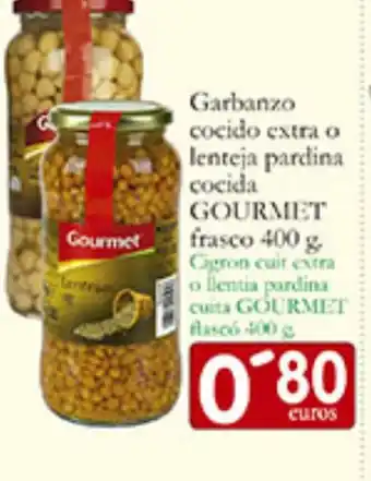 GOURMET Garbanzo cocido extra o lenteja pardina cocida