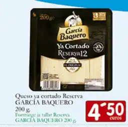 Supermercados Bip Bip GARCÍA BAQUERO Queso ya cortado Reserva oferta