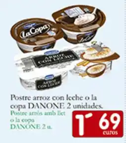 Supermercados Bip Bip DANONE Postre arroz con leche o la copa oferta