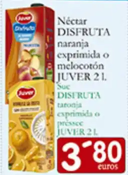 Supermercados Bip Bip JUVER Disfruta néctar naranja exprimida o melocotón oferta