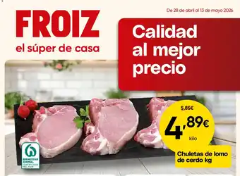FROIZ Chuletas de lomo de cerdo oferta