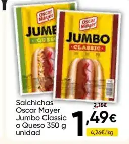 FROIZ OSCAR MAYER Salchichas Jumbo Classic o Queso oferta