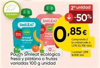 FROIZ SMILEAT Pouch ecológico fresa y plátano o frutas variadas oferta