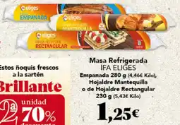 Gadis IFA ELIGES Masa Refrigerada Empanada Hojaldre Mantequilla o de Hojaldre Rectangular oferta