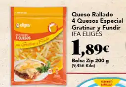 Gadis IFA ELIGES Queso Rallado 4 Quesos Especial Gratinar y Fundir oferta