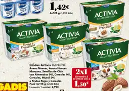 Gadis DANONE Bifidus Activia Avena Nueces, Avena Nueces Manzana, Semillas de Chía con Almendras 0%, Cereales 0%, Cereales oferta