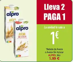 mYm supermercados Alpro Bebida de Avena o Avena Sin Azúcar oferta