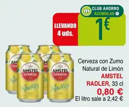 mYm supermercados Amstel Radler Cerveza con Zumo Natural de Limón oferta