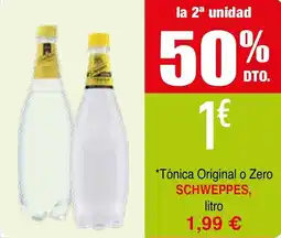 mYm supermercados Schweppes Tónica Original o Zero oferta