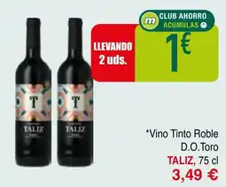 mYm supermercados Taliz Vino Tinto Roble D.O.Toro oferta