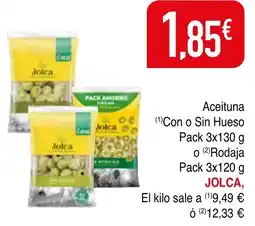 mYm supermercados Jolca Aceituna Con o Sin Hueso oferta