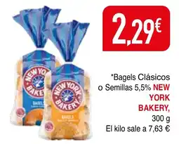 mYm supermercados New York Bakery Bagels Clásicos o Semillas 5,5% oferta