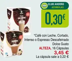 mYm supermercados Alteza Café con Leche, Cortado, Intenso o Espresso Descafeinado Dolce Gusto oferta