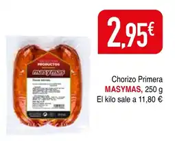 mYm supermercados Masymas Chorizo Primera oferta