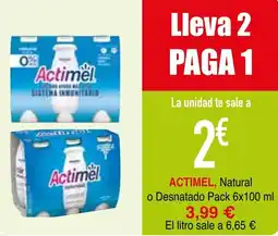 mYm supermercados Actimel Natural o Desnatado oferta