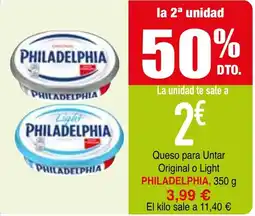 mYm supermercados Philadelphia Queso para Untar Original o Light oferta