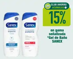 mYm supermercados Sanex en gama señalizada Gel de Baño oferta