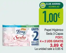 mYm supermercados Foxy Papel Higiénico Seda 3 Capas oferta