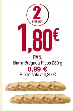 mYm supermercados Pan, Barra Bregada Picos oferta