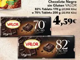 Gadis VALOR Chocolate Negro sin Gluten oferta