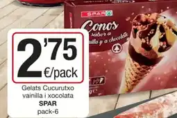 SPAR Fragadis Spar - gelats cucurrutxo vainilla y xocolata oferta