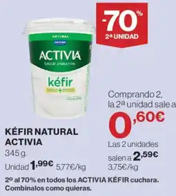 Hipercor Activia Kéfir natural oferta