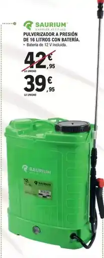 E.Leclerc Saurium - pulverizador a presion de 16 litros con bateria oferta