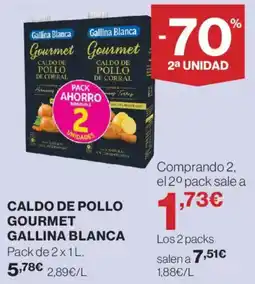 Hipercor Gallina Blanca Caldo de pollo gourmet oferta