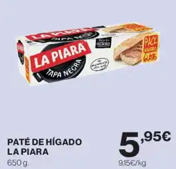 Hipercor La Piara Paté de hígado oferta