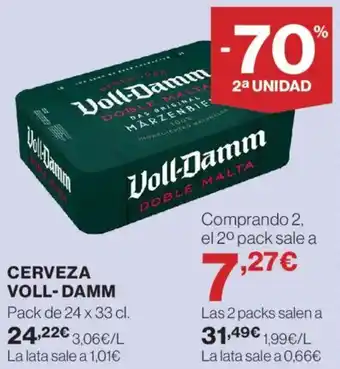 Hipercor Voll-Damm Cerveza oferta