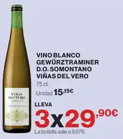 Hipercor Viñas Del Vero Vino blanco gewürztraminer d.o. somontano oferta