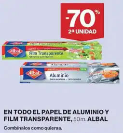 Hipercor Albal En todo el papel de aluminio y film transparente oferta