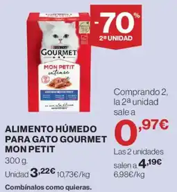 Hipercor Alimento húmedo para gato gourmet mon petit oferta