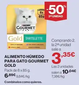 Hipercor Alimento húmedo para gato gourmet gold oferta