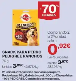 Hipercor Snack para perro pedigree ranchos oferta