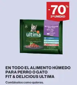 Hipercor Ultima En todo el alimento húmedo para perro o gato fit & delicious oferta