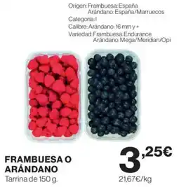 Hipercor Frambuesa o arandano oferta