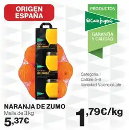 Hipercor Naranja de zumo oferta