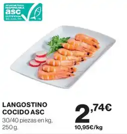Hipercor Langostino cocido asc oferta