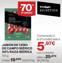 Hipercor Jamón de cebo de campo ibérico 50% raza ibérica oferta