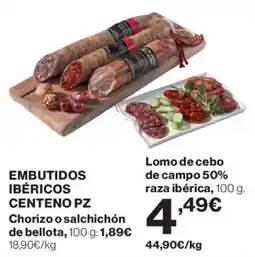 Hipercor Embutidos ibéricos centeno pz oferta