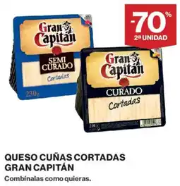 Hipercor Gran Capitán Queso cuñas cortadas oferta