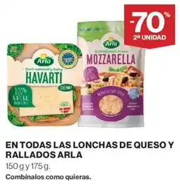 Hipercor Arla En todas las lonchas de queso y rallados oferta