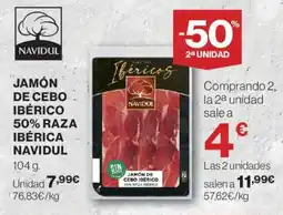 Hipercor Navidul Jamón de cedo ibérico 50% raza ibérica oferta
