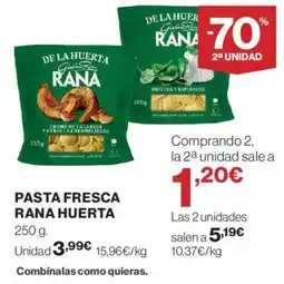 Hipercor Pasta fresca rana huerta oferta