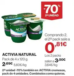 Hipercor Activia Natural oferta