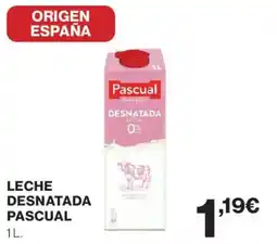 Hipercor Pascual Leche desnatada oferta