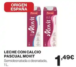 Hipercor Leche con calcio pascual movit oferta