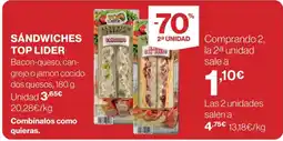Hipercor Top Lider Sandwiches oferta